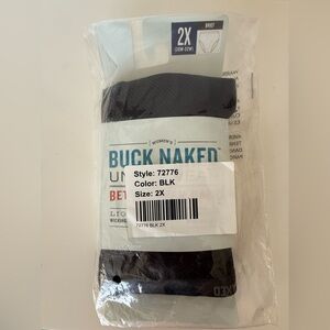 Buck Naked Women's Plus Buck Naked Briefs Black 2X